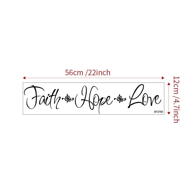 Faiph Hope Love Black English Matte N1471 Customized Living Room and Bedroom Wall Stickers_voghion.com