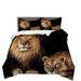 Juego de estampado de león, confección de ropa de cama con león americano, juego de tres piezas con animales salvajes_voghion.com