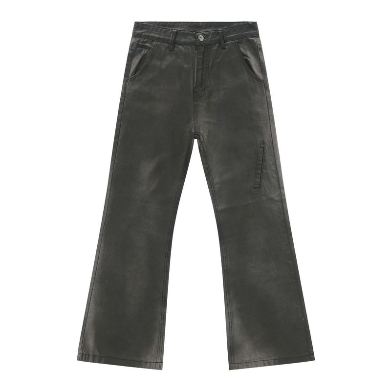 EF JEANS | 2024 New Product, American High Street Black And Gray Gradual Change Niche Oblique Pocket Decorative Micro-pull Jeans_voghion.com