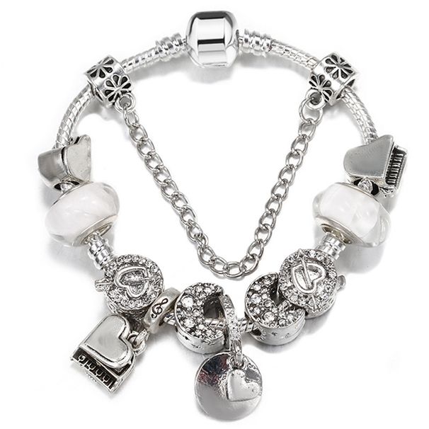 Charm Bracelets Couple Style Beaded Bracelet Piano Pendant Crystal Large Hole Bead DIY Bracelet_voghion.com