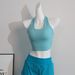 High-Value Halter Neck Sports With Chest Pads, Yoga Vest, Shockproof, Gathered, Pilates, Running Bra For Summer_voghion.com