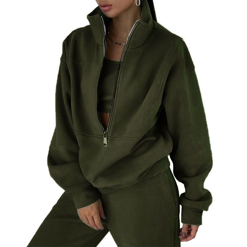 Women’s Clothing Spring Women's Two piece Suit ins Sweater Fleece Fashion Leisure Sports Suit_voghion.com