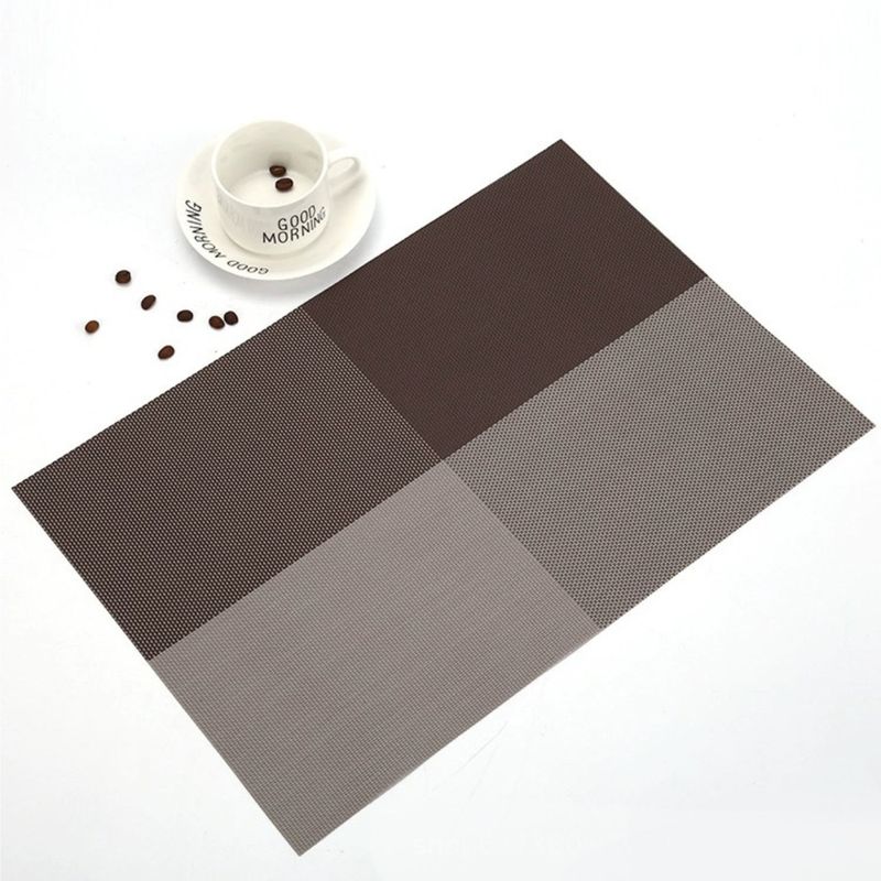 PVC-Tischset – ölbeständig und hitzebeständig (stilvolles Farbblock-Design, leicht zu reinigen, für Teller und Schüsseln, luxuriöses Essen)_voghion.com