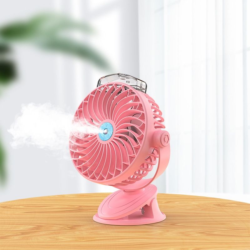 USB Charging Desktop Clip Style Cooling Fan, Spec: Spray (Pink)_voghion.com