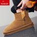 Warrior Snow For Men And Women, Versatile Fleece-Lined Short Boots, Couple's Warm Boots 1275, Brown, Size 42_voghion.com