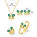Jewelry Sets Necklace For Women, New Fashion, Simple Emerald Butterfly Temperament Earrings And Bracelet, Stainless Steel Set_voghion.com
