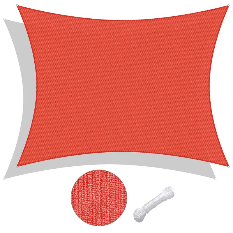 20'x23' Rectangle Sun Shade Sail/ Watermalon Red_voghion.com