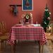 Rechteckiges Baumwolltuch, rot-weiße Überzüge, nordische Weihnachtsdekoration, Tischdecke für Zuhause, Esszimmer, Couchtisch_voghion.com
