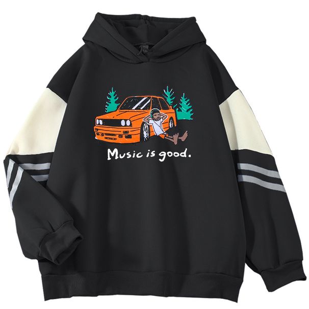 Sweat-shirt à manches longues pour célébrités d'Internet, nouvelle collection printemps-automne 2024, color block, musique haut de gamme, c'est bien_voghion.com