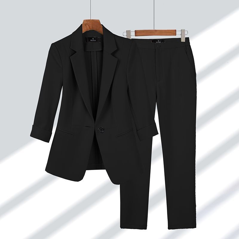 Veste Su élégante pour femmes, ensemble assorti, blazer Chic coréen, manteau et pantalon, 2 pièces, professionnelle, nouvelle collection printemps été_voghion.com