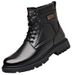 European Warm Series Winter Martin Boots For Men, Wool High-top Snow Boots, Cotton Thick-soled Business Men's Leather Shoes, Thickened And_voghion.com
