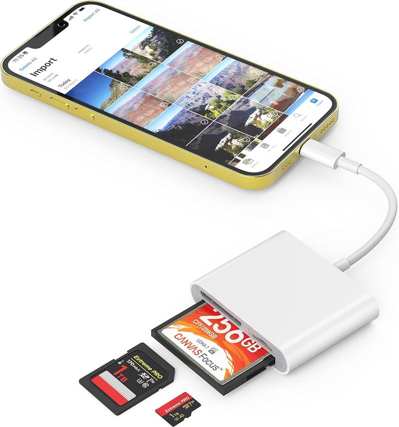 SZHAIYIJIN iPhone, čtečka úložiště s USB plug-play, sledováním herní kamery a adaptérem pro TF Micro SD kartu pro iPad_voghion.com