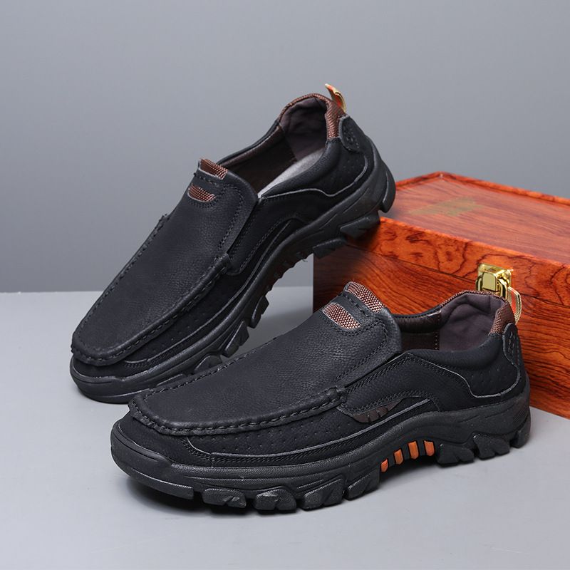 Herren Station Leder Übergröße Le Fu Schuhe, Herren Casual Vielseitige Outdoor Wanderschuhe_voghion.com