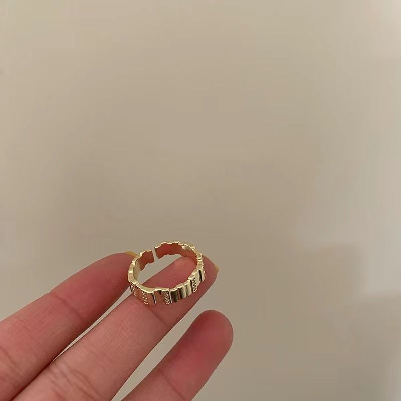 Kleine design licht luxus weiß mutter-von-perle doppel-schicht ring weibliche ins einfache index finger offenen ring ring großhandel_voghion.com