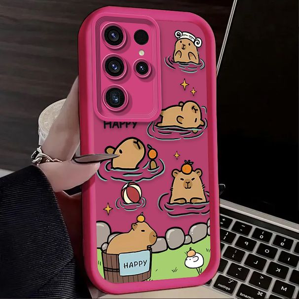 Piękne miękkie silikonowe etui Capybara do Samsung Galaxy S25 S24 S23 Ultra S22 S21 Plus FE 5G A54 A34 A14 A73 A53 A33 5G tylna obudowa_voghion.com