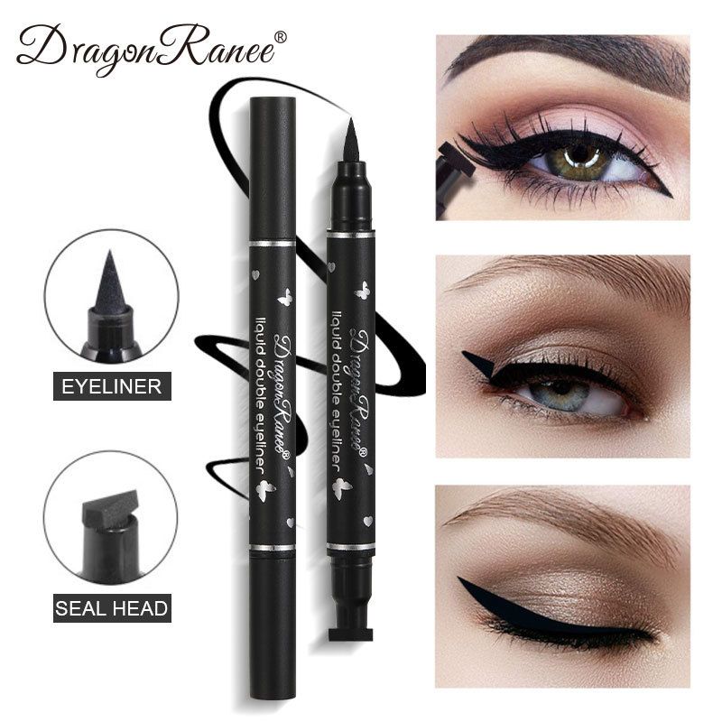 Doppelseitiger Stempel-Eyeliner-Stift – Marker-Stil, Mini-Dreiecksstempel, 2-in-1-Eyeliner-Tool für Lazy Makeup_voghion.com