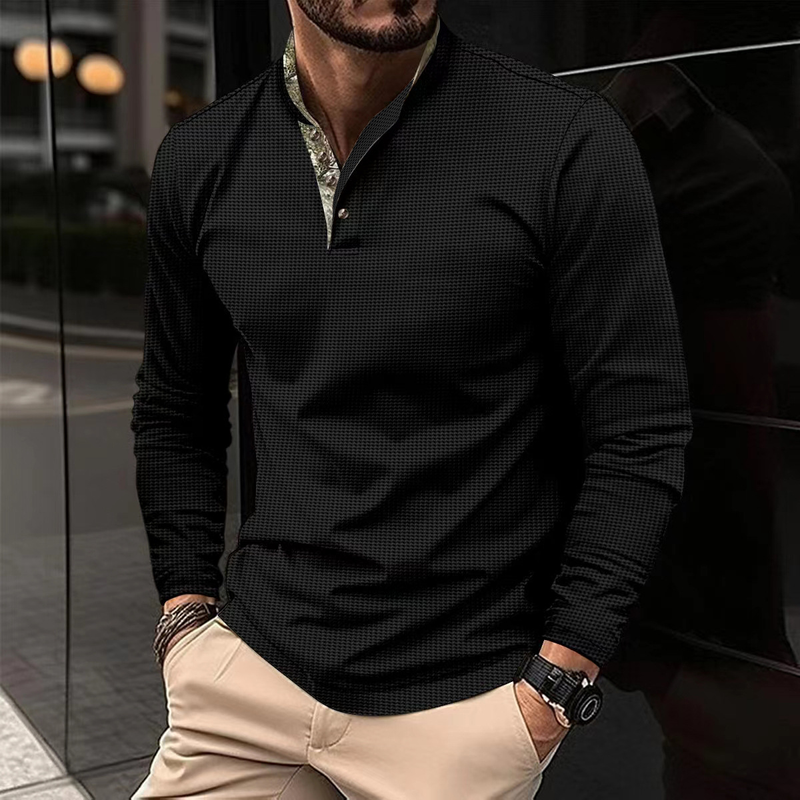 2023 Neit Hierscht Wanter Männer Poloshirt Duebelschicht Stand-Up Kraang Laangärm Sport Poloshirt_voghion.com