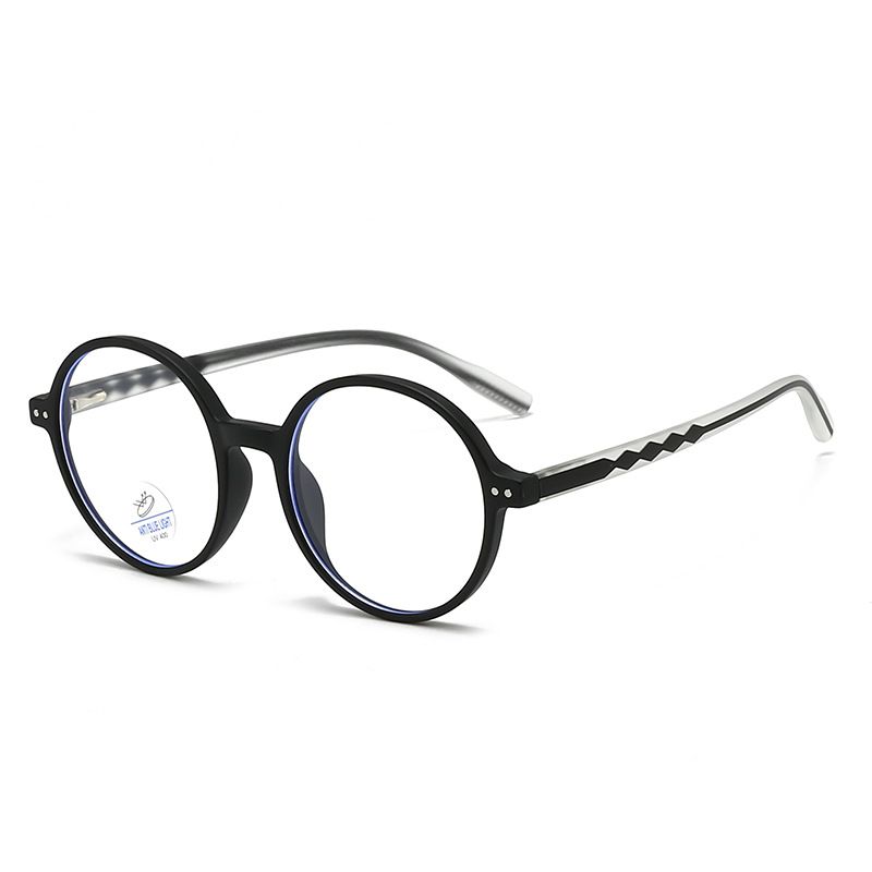 New Goggles Fashion Round Men's and Women's TR90 Frame Anti Blue Light Glasses Flat Mirror 2378_voghion.com