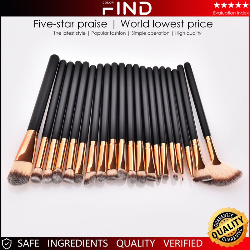 Set di pennelli per trucco nero da 20 pezzi Set professionale Pennelli per trucco viso FINDCOLOR Vendite dirette in fabbrica_voghion.com