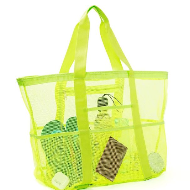 Beach Bag Mesh Beach Bag 8 Pocket Bathroom Bag Toy Storage Bag Large Capacity Mesh Hollow Bag_voghion.com