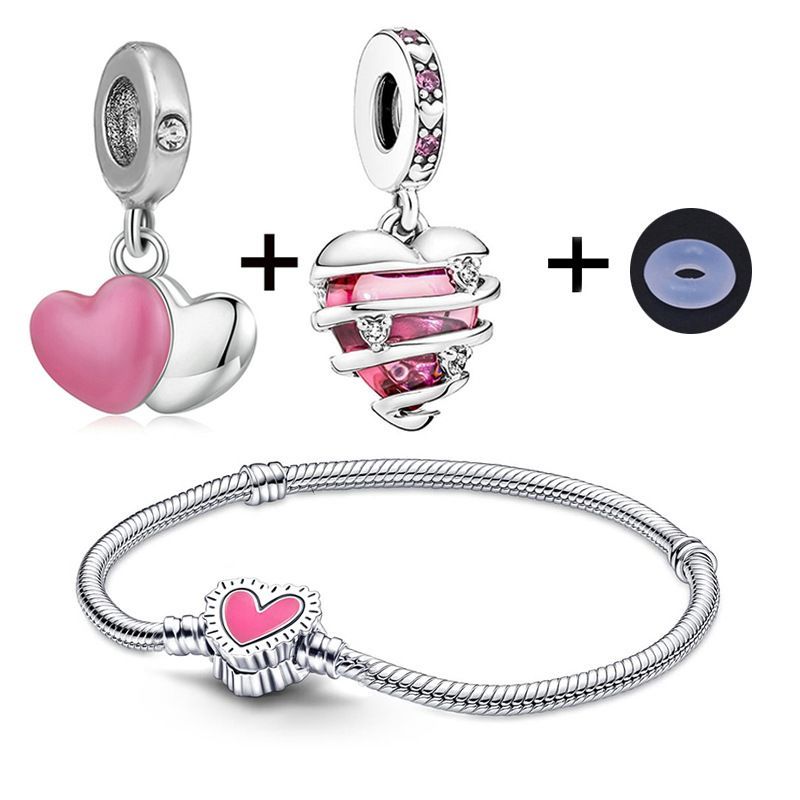 Charm-Armbänder, einfaches Design, Zubehör, DIY, rosa Liebe, Grundkette für Freundin, Frau, Geschenk_voghion.com