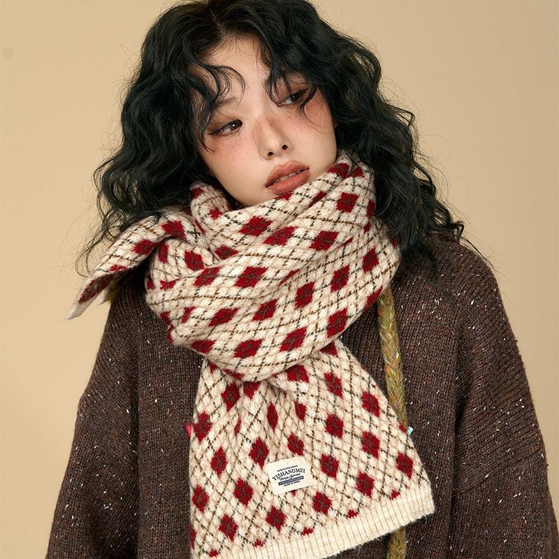 Damenschal 2025 Neues Wintergeburtstagsgeschenk Studenten Warmer Anti-Kälte-Strick-Warmschal_voghion.com