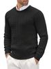 Twisted For Middle-aged Men, Men's Round Neck Slim Fit Long Sleeve Casual Versatile Knit Outerwear Sweater_voghion.com