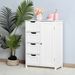 White Bathroom Storage Cabinet, Floor Cabinet with Adjustable Shelf and Drawers_voghion.com