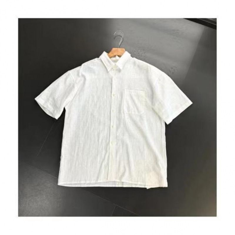 Men's Clothing Casual Linen Short Sleeved Shirt Suit Trendy Handsome Cotton And Linen Shorts_voghion.com