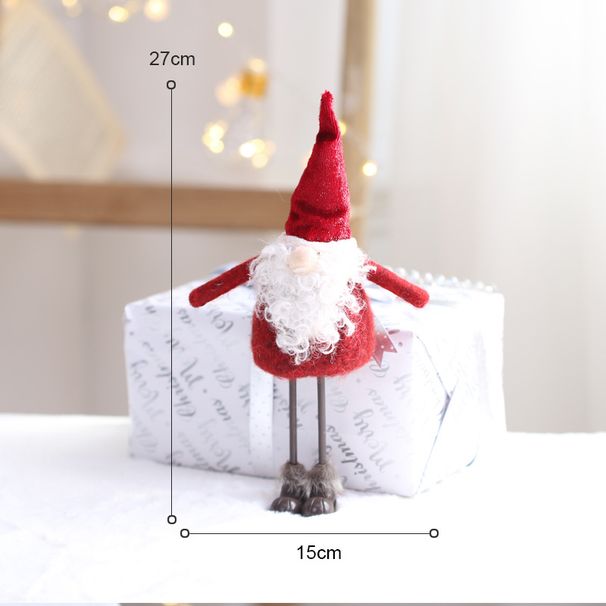 Ensemble de décorations de Père Noël modernes - Figurines de Père Noël rouge debout et à longues jambes pour sapin de Noël, fenêtre et décoration intérieure (3 pièces)_voghion.com