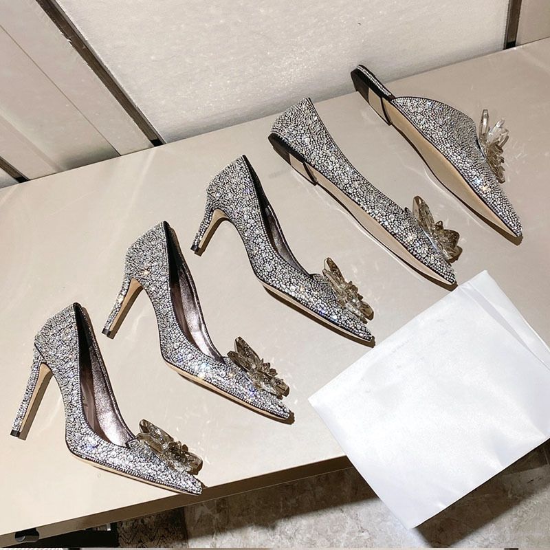 High-End-Custom Kristall Rot Haupt Brautkleid Braut Voller Diamant Cinderella High Heels Stiletto Xiuhe Einzelne Schuhe_voghion.com