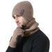 Autumn Winter Men's Scarf Gloves Three-Piece Set Fleece Lined Thickened Warm Knitted Hat Casual Versatile_voghion.com