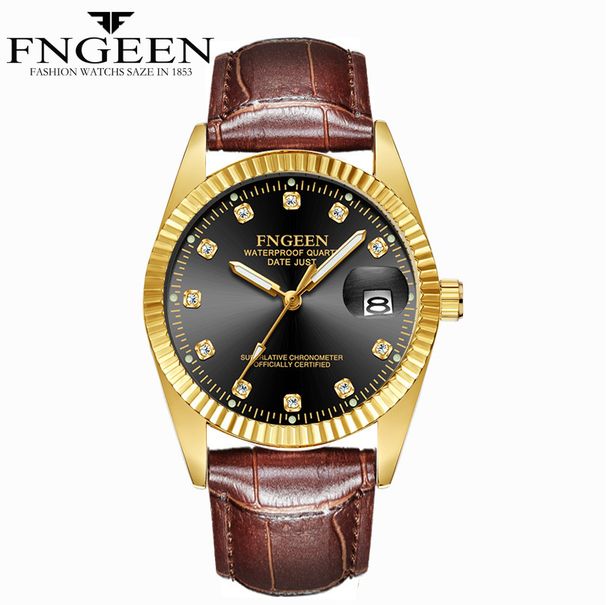 Luxus Gold Paar Uhr Damen Gold Wasserdicht Gold Uhr Mode Cross Border Micro Business Student Uhr Herren Edition_voghion.com