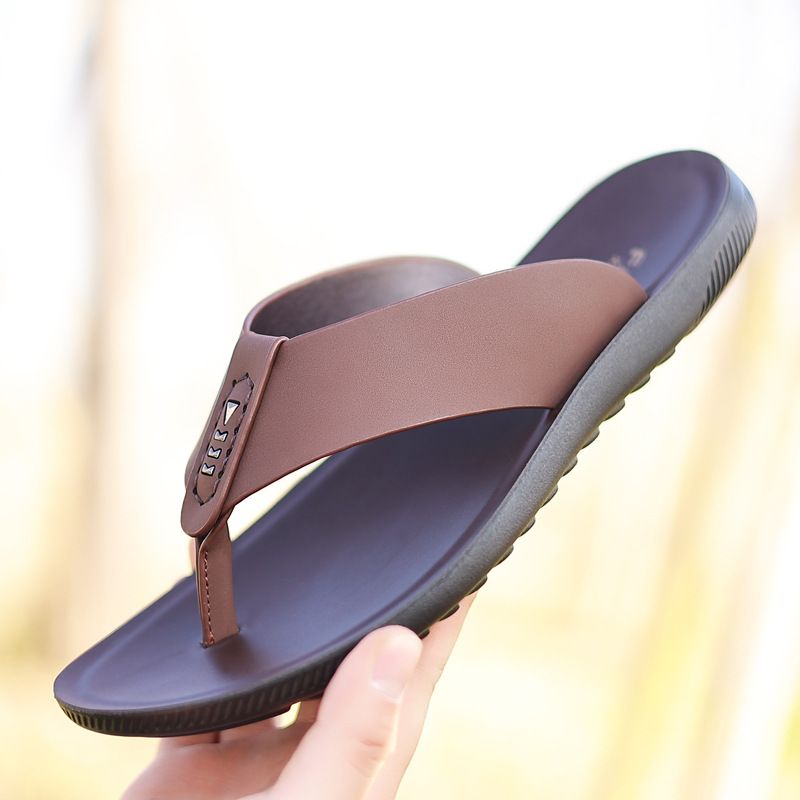 Herren Trend Mode Weiche Unterseite Rutschfeste Verschleißfeste Flip-Flops Lässige Outdoor-Jugend-Hausschuhe_voghion.com