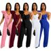 new fashion ruffled one-shoulder sleeveless waist deep V loose solid color jumpsuit for women_voghion.com