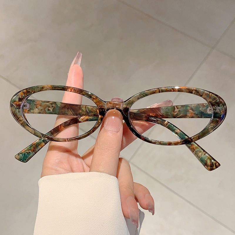 Nouvelles lunettes de soleil ovales personnalisées de style coréen Freh College, anti-lumière bleue, simples et polyvalentes, sans ordonnance_voghion.com