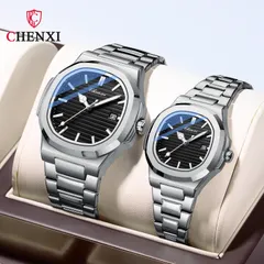 New Hot Selling Steel Band Watch Couple Nightlight Waterproof Simple Fashion Business Calendar Men's and Women's Quartz Watch