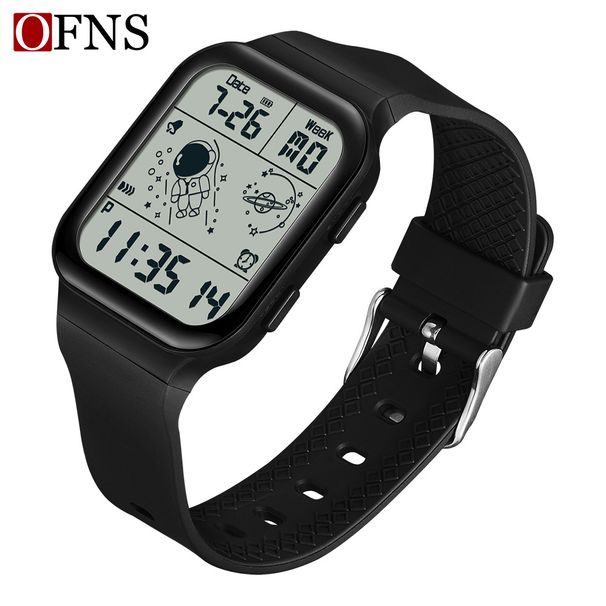 Unisex Square Digital Watch With LED Backlight, Alarm & Water Resistance – Stylish & Functional For Everyday Wear Luminous Electronic Watch_voghion.com