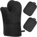 MILcea Ofenhandschuhe, hitzebeständig bis 300 °C, rutschfest, weich, Küchenhandschuhe zum Kochen, Backen, Zuhause, Garten, 4 Stück_voghion.com