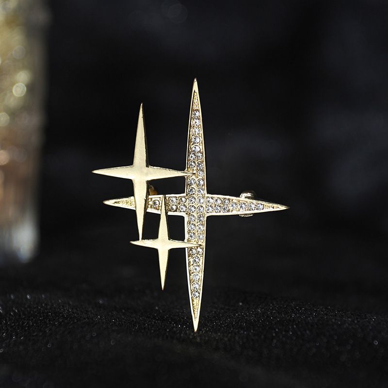 Brooch women star anti exposure corsage high end suit men's fixed clothing accessories collar pin buckle_voghion.com
