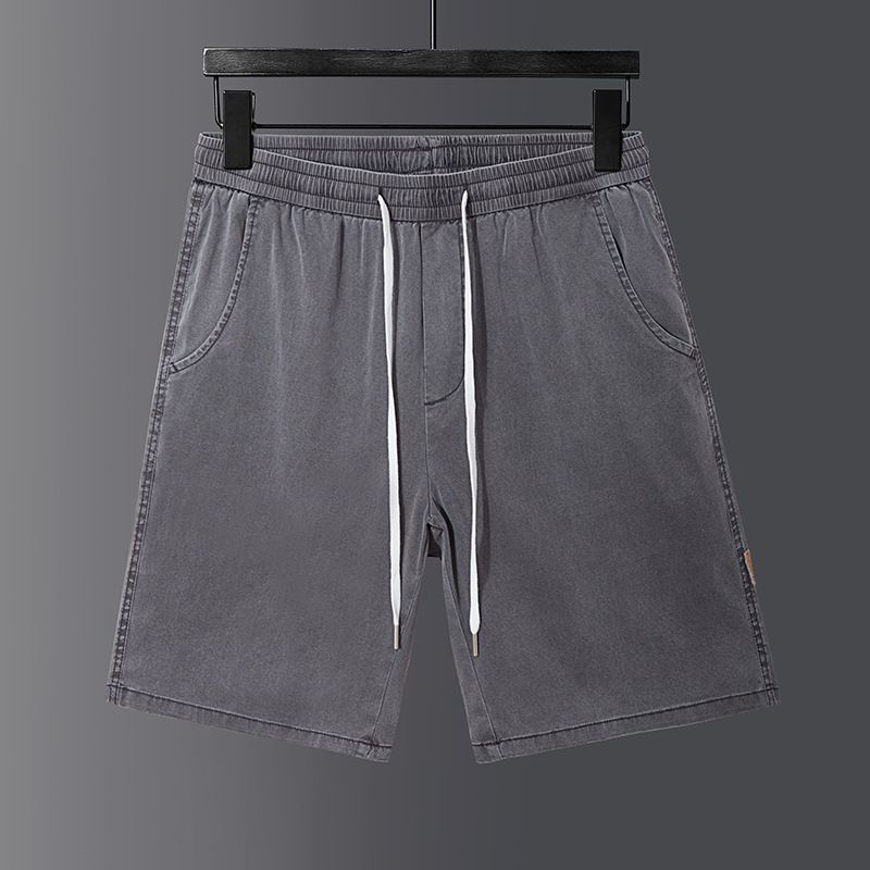 Abbigliamento da uomo taglie forti, leggero, di lusso, alla moda, elastico in vita, jeans in seta ghiacciata, ultra sottili, larghi, pantaloni larghi, pantaloni di media lunghezza_voghion.com