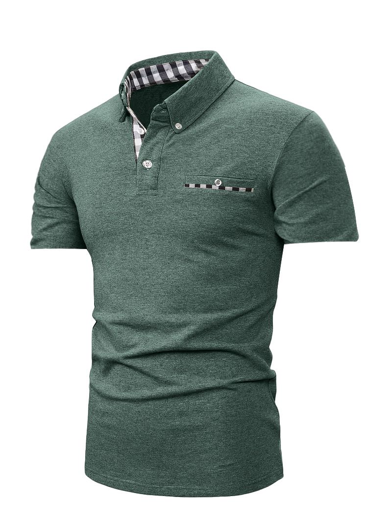 Maglia a maniche corte a quadri estivi da uomo_voghion.com