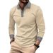 Polo casual con stampa a contrasto a maniche lunghe primaverile e autunnale da uomo 2023_voghion.com