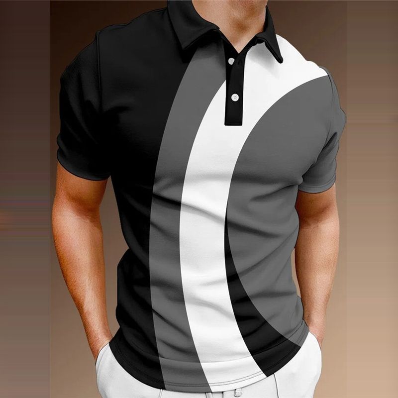 Maglietta da golf da uomo, casual, con stampa 3D, maglietta polo con grafica alla moda_voghion.com