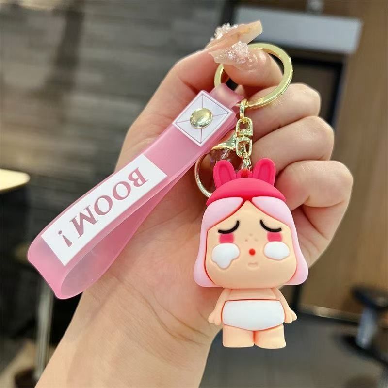 Cartoon Kreative Blase Mart Mädchen Weinen Puppe Auto Rucksack Anhänger Schlüsselanhänger Nette Exquisite Kleine Geschenk_voghion.com