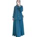 Women's Clothing Spring Women's Muslim Women's Clothing Set Loose Long Sleeve Shirt Skirt Set_voghion.com