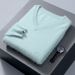 1 2023 Autumn Winter New Mink Men's V-Neck Loose Solid Color Pullover Wool Base Knitwear Cashmere Sweater_voghion.com