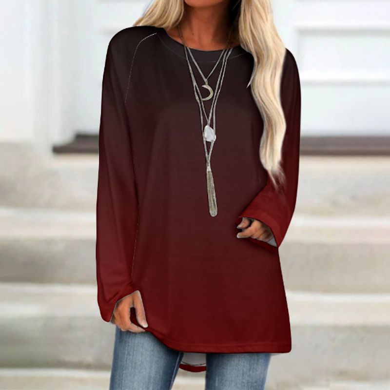 Modisches T-Shirt mit Rundhalsausschnitt und 3D-Digitaldruck für Damen_voghion.com