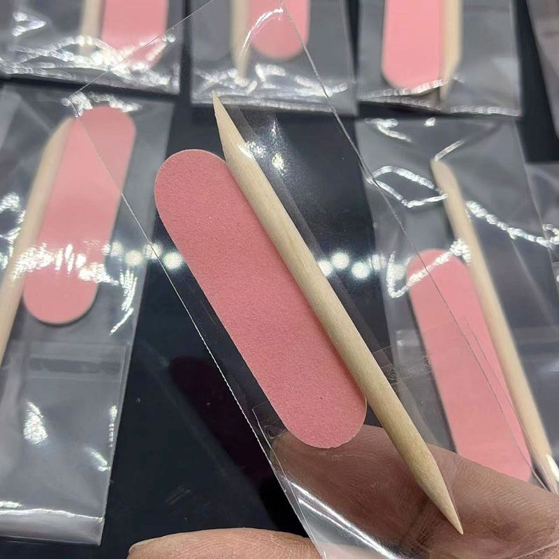 Kit di strumenti per manicure con lima per unghie in polvere di cipolla verde, spugna a forma di cuore, bacchetta di cristallo indossabile in tre pezzi_voghion.com