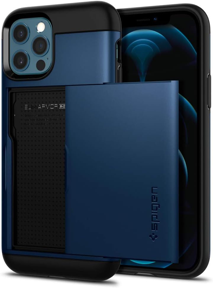 Spigen Ultra Thin Armor CS iPhone 12/12 Pro Phone Case - Black, Protective, Metal Finish_voghion.com